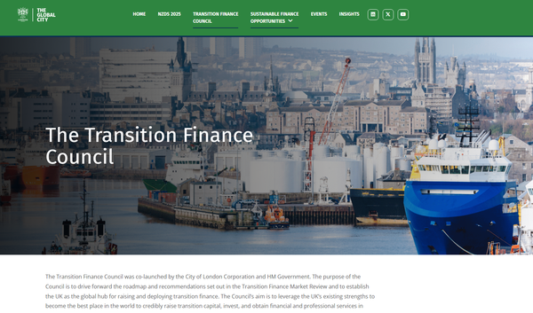  영국 전환 금융위원회의 홈페이지.