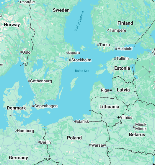 폴란드와 발틱해안의 위치 / 이미지 출처 구글 지도