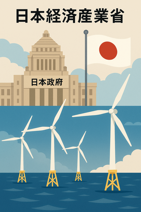  일본정부와 해상풍력 프로젝트를 주제로 챗GPT가 만든 이미지.