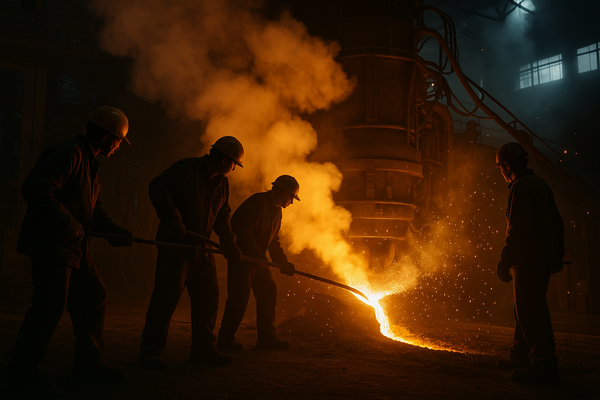 인도 제철 공장에서 사용되는 고로 방식의 생산 라인 예시 이미지 / ChatGPT 이미지 생성