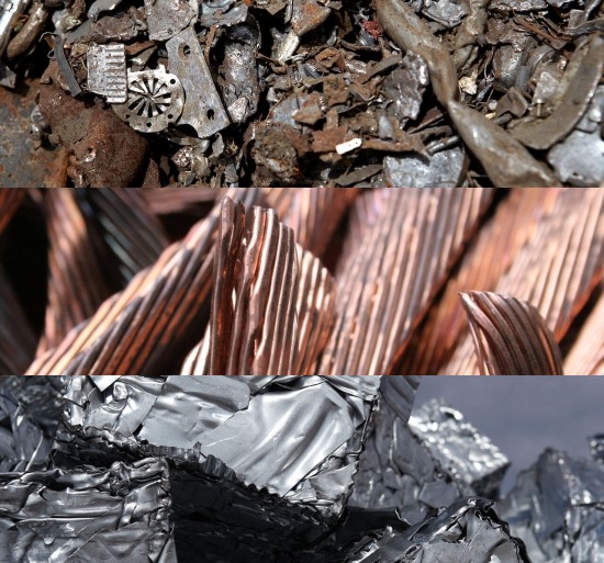 에순 인터내셔널이 수출입하는 철·비철류 폐기물로, 위부터 철금속, 비철금속, 스테인리스다. / 이미지 출처 에순 인터내셔널 홈페이지