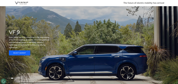  빈패스트의 홈페이지.