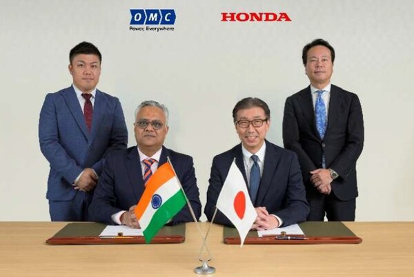  혼다 자동차와 인도의 재생에너지 회사 OMC 파워의 지분 매각 계약 기념 이미지/OMC 파워 홈페이지