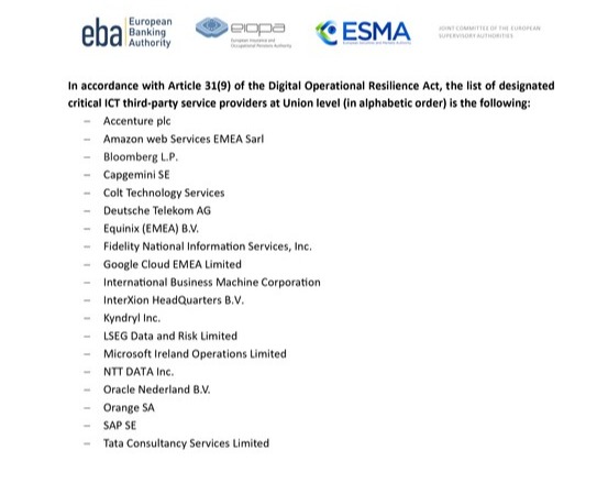 명단에는 AWS·구글 클라우드·마이크로소프트의 유럽 지역 법인 외에도 블룸버그, IBM, 런던증권거래소그룹(LSEG), 오렌지, 타타컨설턴시서비스(TCS) 등이 포함됐다.